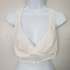 Victoria's Secret NIP Large Ivory White Lace Bralette Racerback